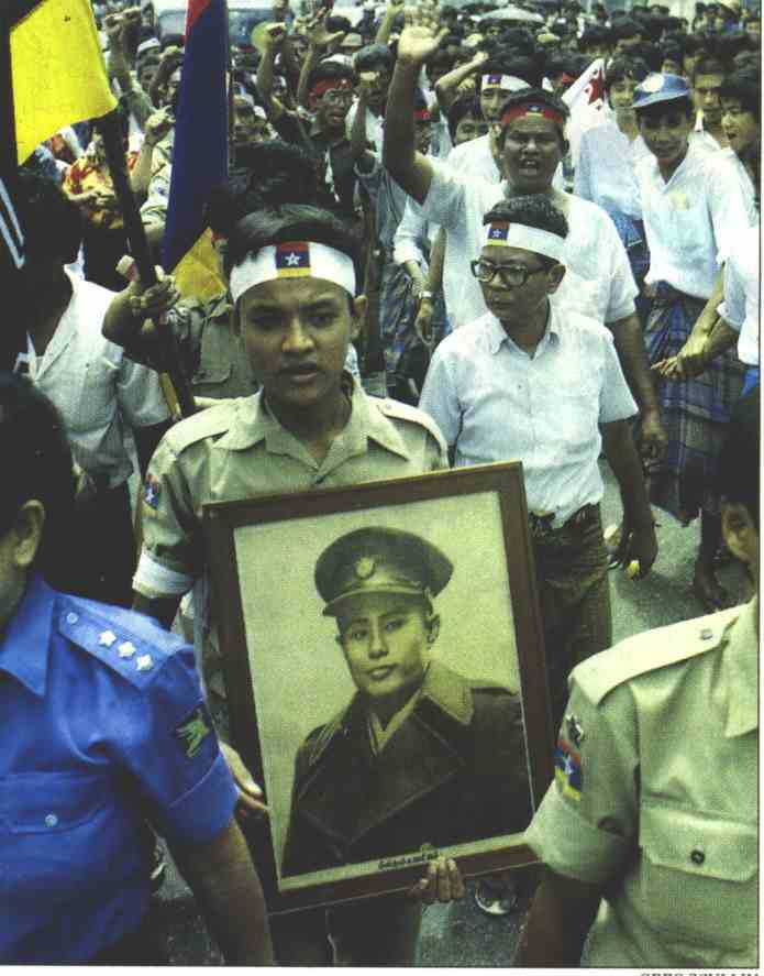 Burma civil servants protest 1988